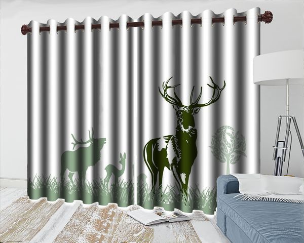 

custom 3d animal curtain 3d bedroom curtain antelope sika deer modern animal beautiuful window 3d blackout curtain