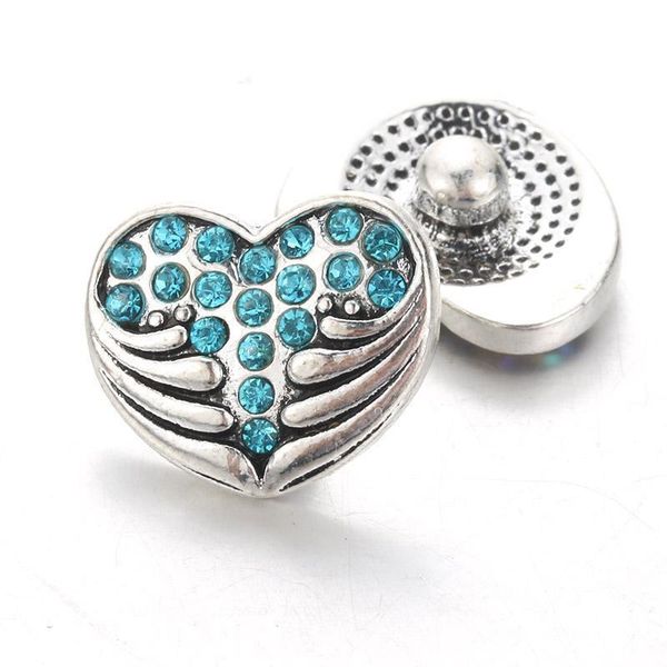 

creative 10pcs lot heart shaped snap jewelry 12mm snap buttons with rhinestone charm button fit snap bracelets bangles for women h sqcqcw