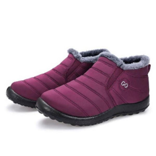 

2020 winter shoes women snow boots waterproof shoes warm plush for cold winter women ankle boots cotton plus size 42 a2884, Black