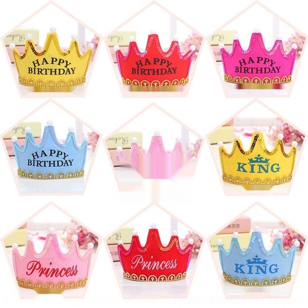 

osbdx children's party cap baby's one year old princess decorative prince led luminous cake glowing luminous crown cake cap 07gm9