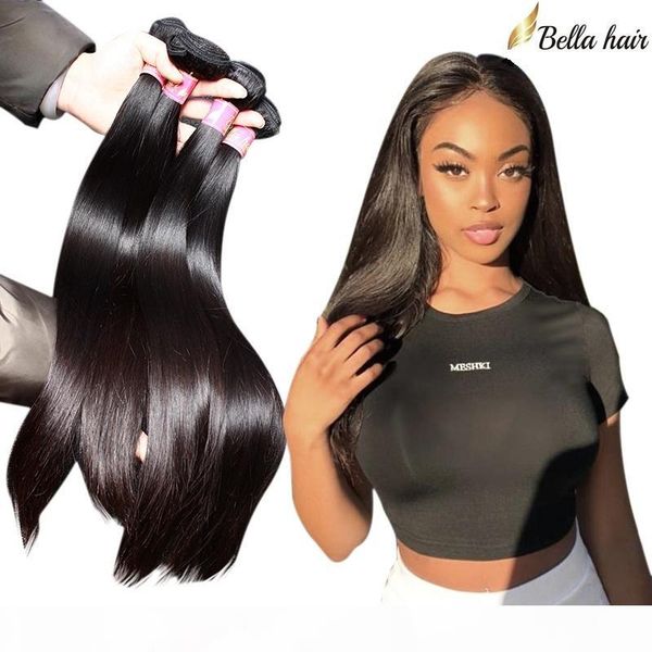 

bella hair8~30inch indian hair weft 3pcs lot straight hair weaves unprocessed natural color human hair extensions ing, Black