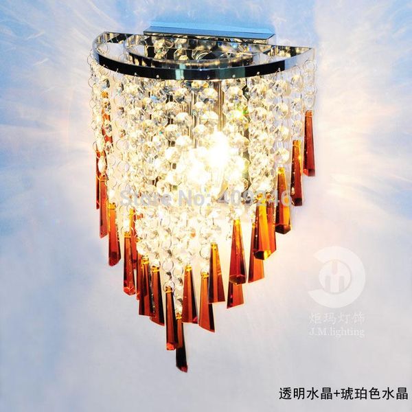 

modern luxurious decorative lamp k9 crystal wall lamp use e14