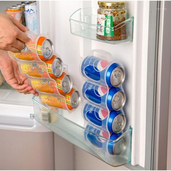 

storage bottles & jars 4grids beer soda coke drink can box refrigerator beverage portable finishing rack durable can1