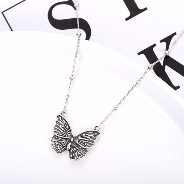 

new s925 silver butterfly necklace cool wind clavicle chain thai silver necklace female