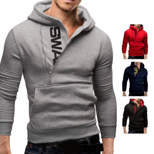 

men hoodies 2021 winter mens casual hooded sweatshirts letters print half zipper streetwear pocket slim hoody plus size m-5xl, Black