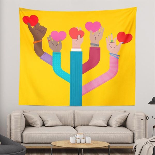 Feliz Dia dos Namorados Dia Tapeçaria Pendurar Romântico amor Padrão Pano de fundo para quarto sala de estar Dorm Decor Decor RRA11756