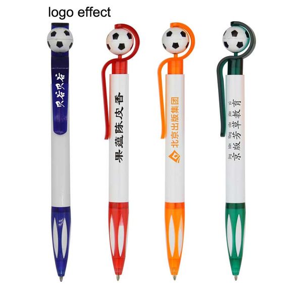 

cartoon plastic push ballpoint pen football shape office ballpoint pen 0.7/1.0mm stationery business office supplies vtky2390, Blue;orange