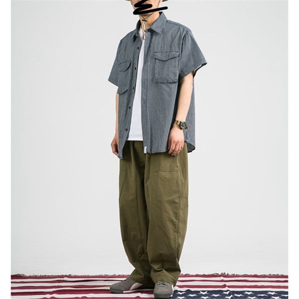 

xinchen 2020 летние мужские комбинезоны повседневные брюки случайных брюки американский стиль отдыха чистый цвет простой и универсальный ком, Blue