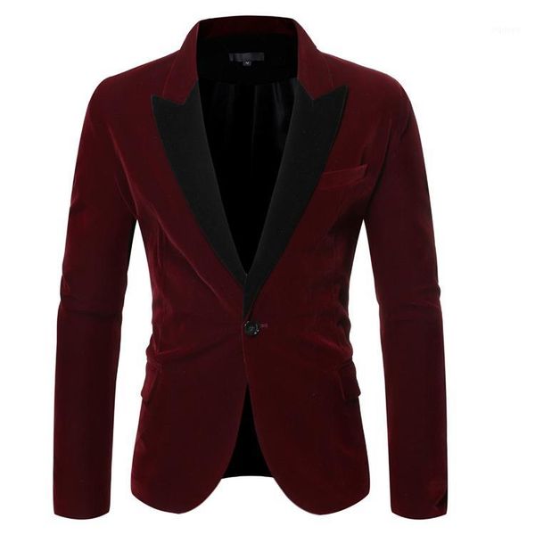 

men's suits & blazers men suit jacket blazer men's casual patchwork colored one-button suit1, White;black
