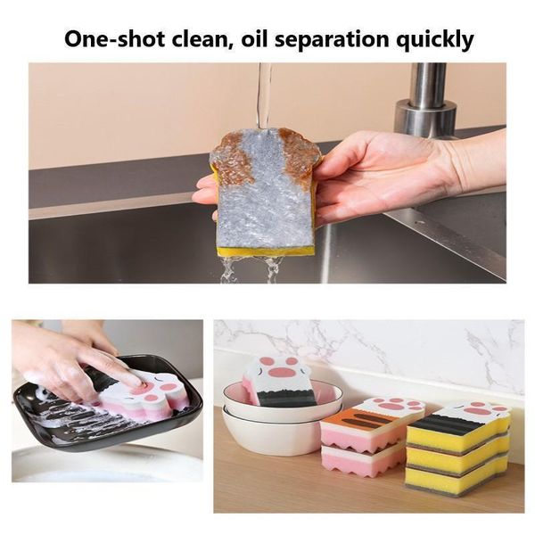 

cat claw sponge eraser kitchen dust wipes home clean accessories microfiber dish cleaning toilet brush sponge window cleaner h jlledi
