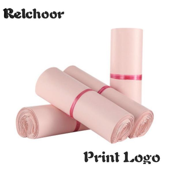 

50pcs light lotus color courier bags mailing packing thickness storage bag envelope waterproof bags pe material p wmtbmg