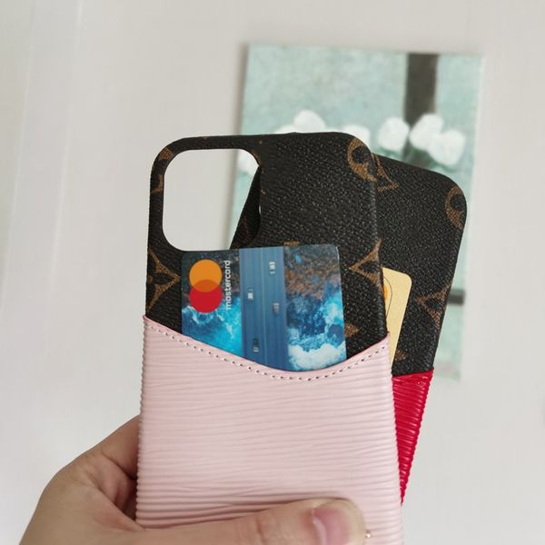 

for iphone 12pro max 11 pro max xr xsmax phone case fashion leather card pocket designer phone case for samsung note20 note10 s20 s10 plus