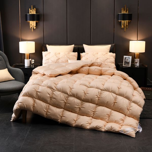 Lussuoso 1000 TC Piumino d'oca bianca Piumino Inserto Pane Forma 100% Cotone Coprire Coperta Twin Full Queen King size LJ201015