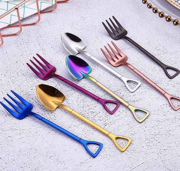 

coffe spade spade fork пищевая площадь 304 нержавеющая сталь кофейная ложка пылялка ложки домашняя кухня столовая столовая столовая посуда в