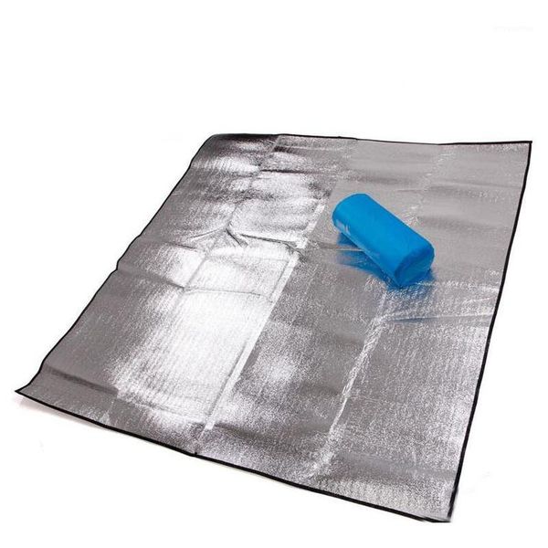 

thickening waterproof aluminum foil camping mat foldable closed sleeping mattress mat outdoor beach blanket pad with storage bag1