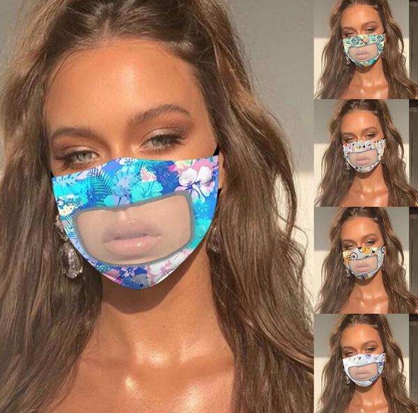 

pet lip masks anti-fog cover face breathable anti mask cotton deaf masks mute designer mask soft flroal dust print transparent gga3547- jgok