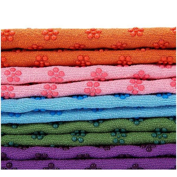 

7 colors yoga mat towel blanket non-slip microfiber surface with sile dots high moisture quick drying carpets y bbyuxb bde_luck