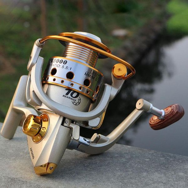 

metal spinning fishing reel 10bb 5.5:1 fishing tackle pesca carrete spinnning reel feeder carp fishing wheel 1000-7000 jx bbyhkm homebag