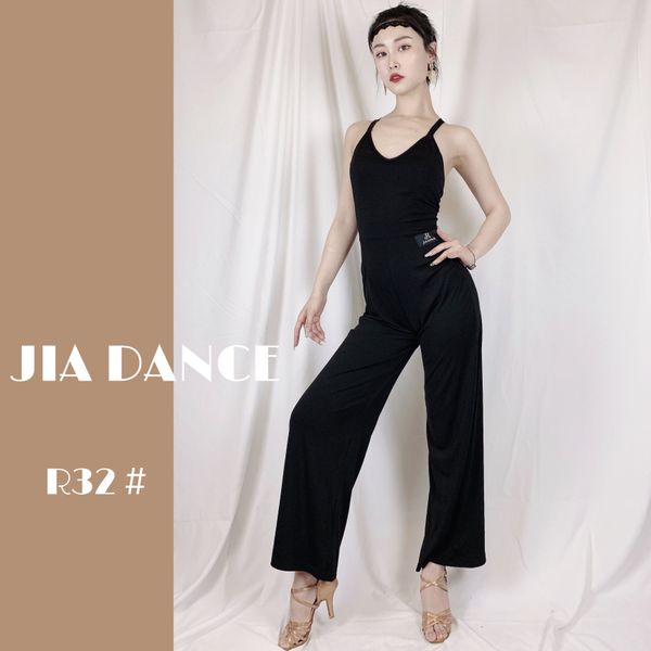 

new latin dance jumpsuit adults black open back sleeveless competition dresses samba dancing costumes clothes stage wear py243, Black;red