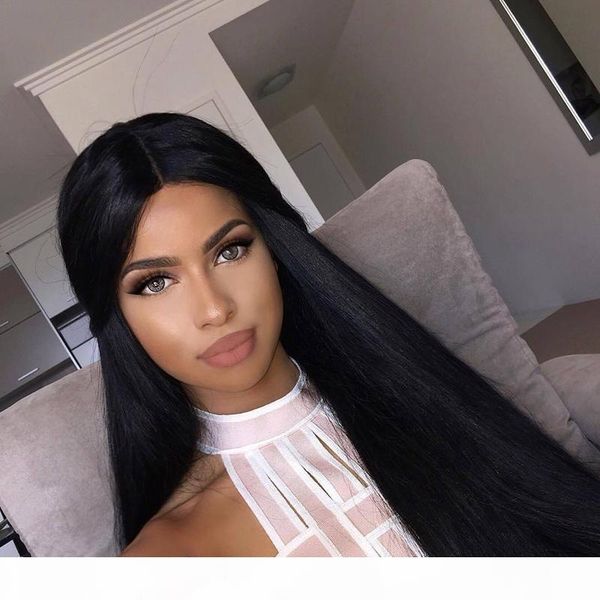 

wholesale price silky straight virgin human hair wigs glueless full lace wigs with baby hair human lace wig cap bleached knots, Black;brown