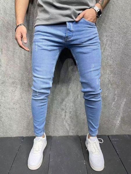 

men slant pocket cat scratch skinny jeans q2uo#, Blue