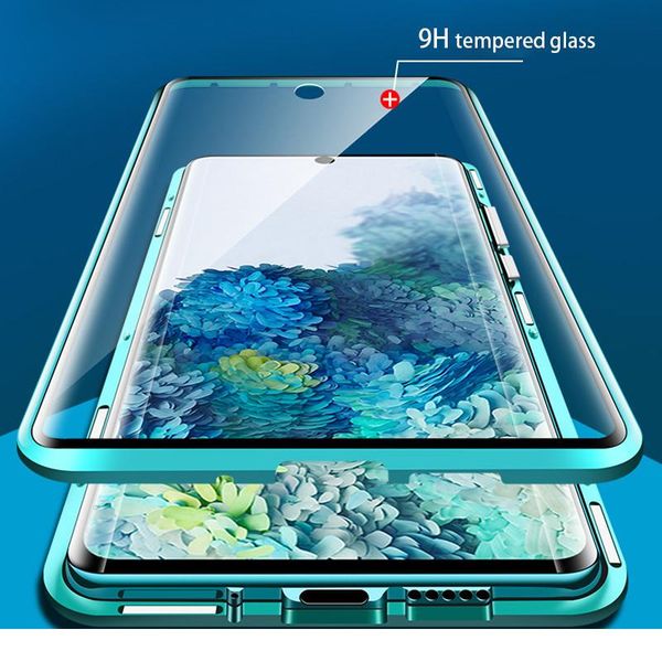 

360 magnetic adsorption metal case for samsung galaxy s20 s8 s9 s10 plus note 20 8 9 10 a10 a50 bbyzsb