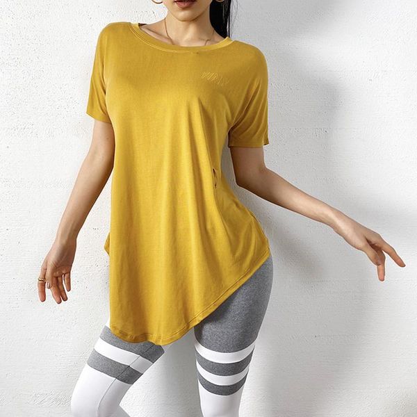 

yoga outfits women clothing for woman loose shirt quick dry workout jersey mujer yoga1, White;red