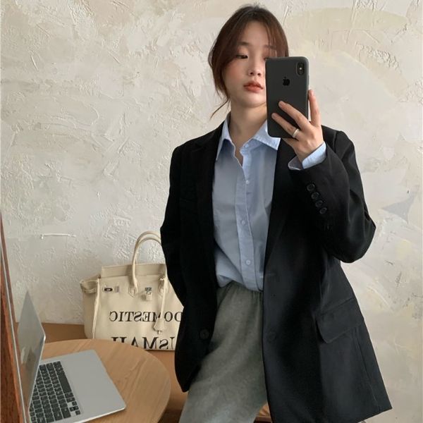 

autumn 2020 new loose coat medium length shirt + leggings three piece fashion suit for women