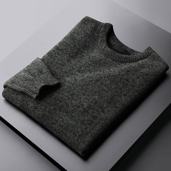 

men's sweaters minglu round collar mens sweater autumn winter imitation wool casual male plus size 4xl slim man, White;black