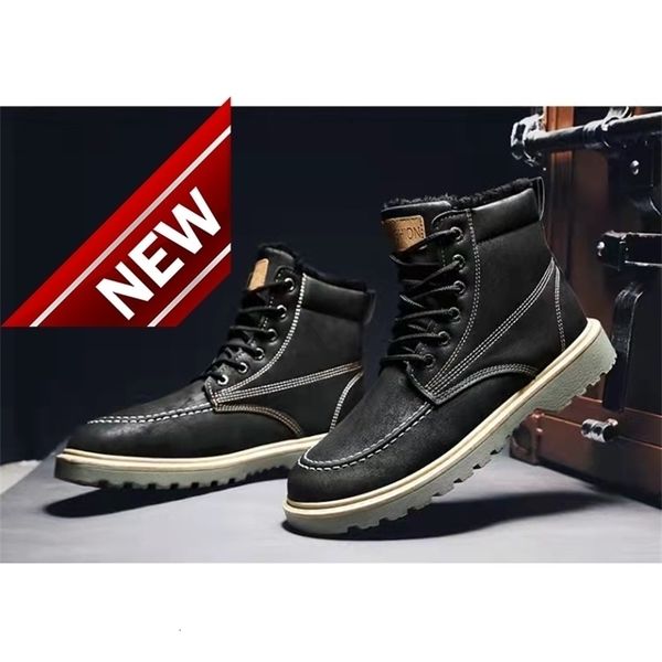 

winter new plush men's work boots k09, Black