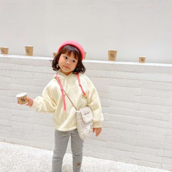 

plush winter 2020 children's autumn and thickened cartoon rabbit ear hooded girl's sweater korean baby pullover, Black