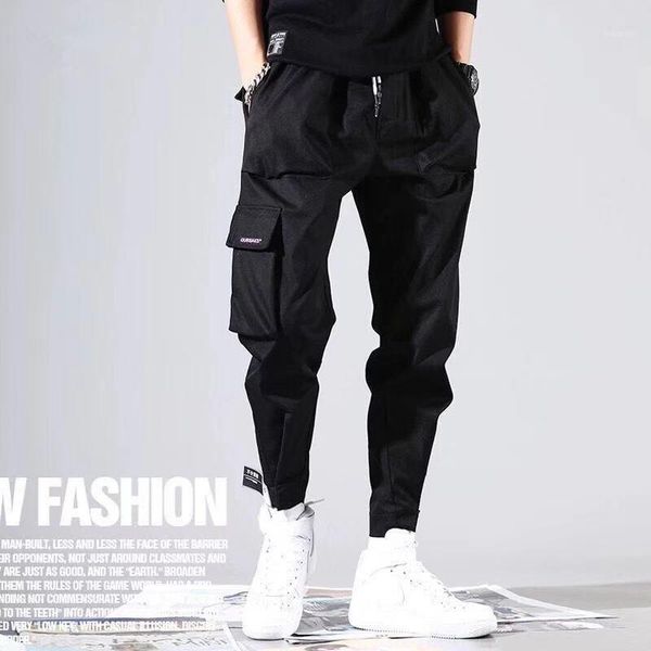 

summer 2020 fashion men black joggers pants mens big pockets slim fit cargo pants male streetwear overalls sweatpants1