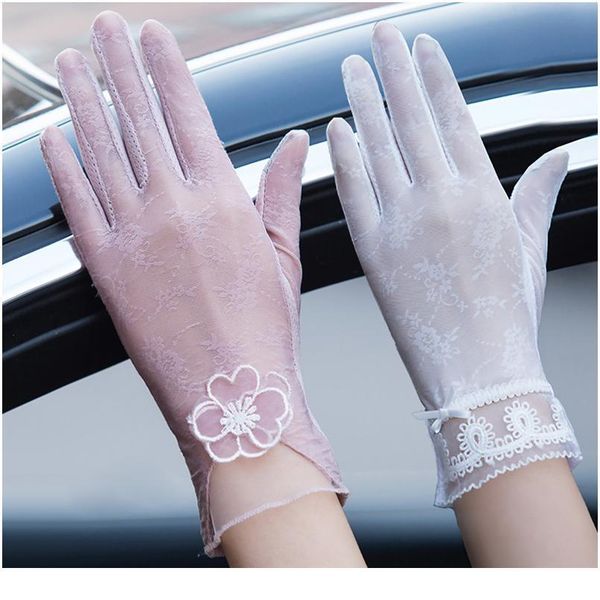 

women lace sunscreen gloves summer spring lady stretch touch screen anti uv slip resistant driving gloves breathable th sqccst, Black