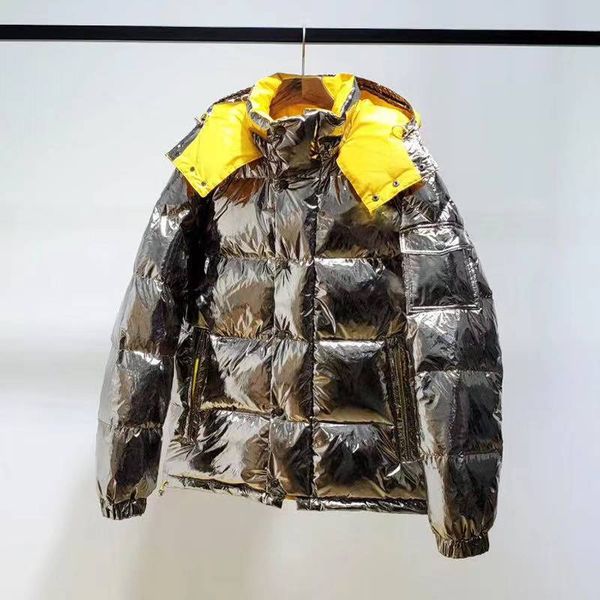 

2020 short down cotton jacket, trend stars wear the same silver side of the hood with a thick warm down jacket, Black