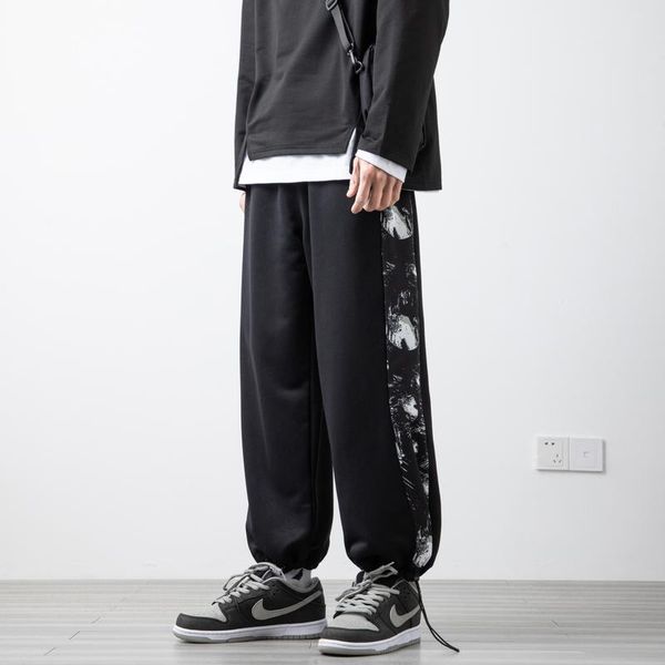 

men's pants 2021 oversize harem korean streetwear jogging sweatpants male casual hip hop woman fashion printing trousers 5xl, Black