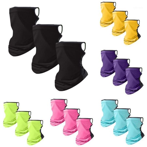 

scarves 3pcs rave bandana neck gaiter tube headwear outdoor hiking cycling breathable anti dust face scarf women men1, Blue;gray