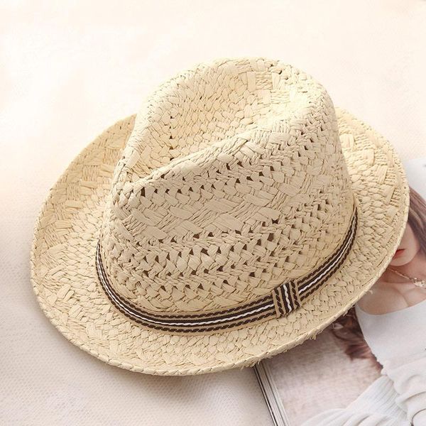 

summer parent-child straw hat hollow out cap for women weaving sun hat beach panama hat chapeu girl wmtmnw yyysports, Black;white