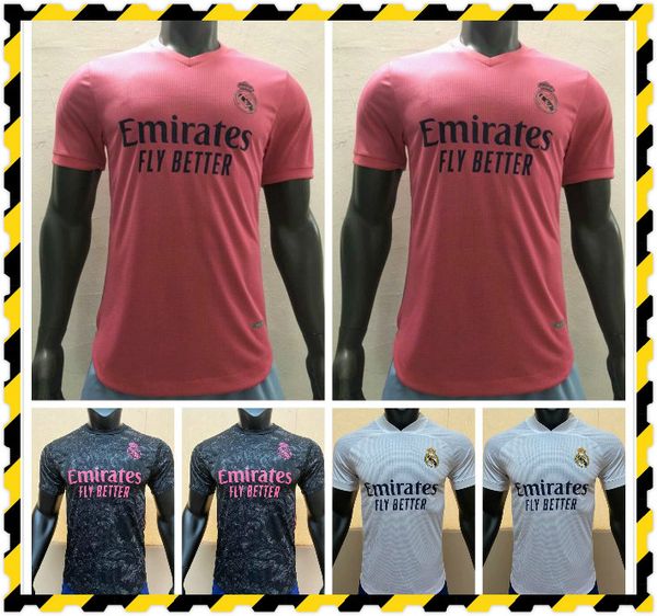 

player version 20 21 real madrid soccer jerseys modric football shirt 2020 2021 benzema hazard asensio isco jersey camisas de futebol, Black;yellow