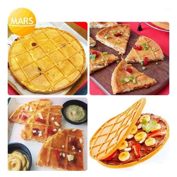 

bread makers commercial round savory waffle maker electric 110v 220v baker iron plate filled machine pan cake equipment1