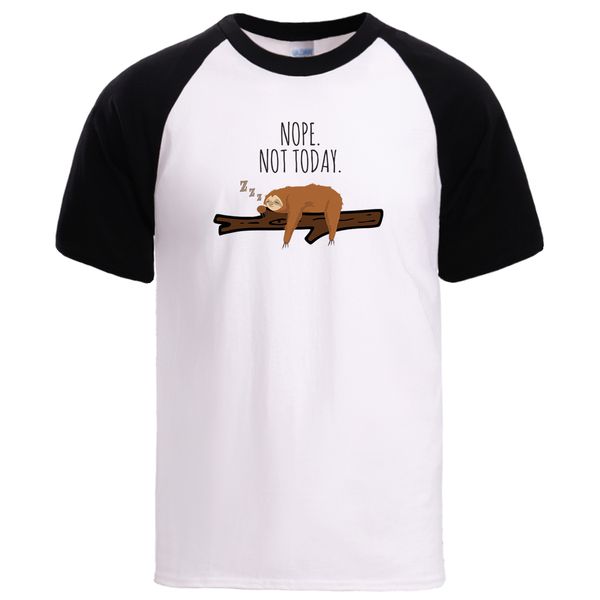 

nope not today lazy sloth mens summer short sleeve brand raglan tshirt male casual loose tee sport hooded sweatshirt hoodie men t shirt