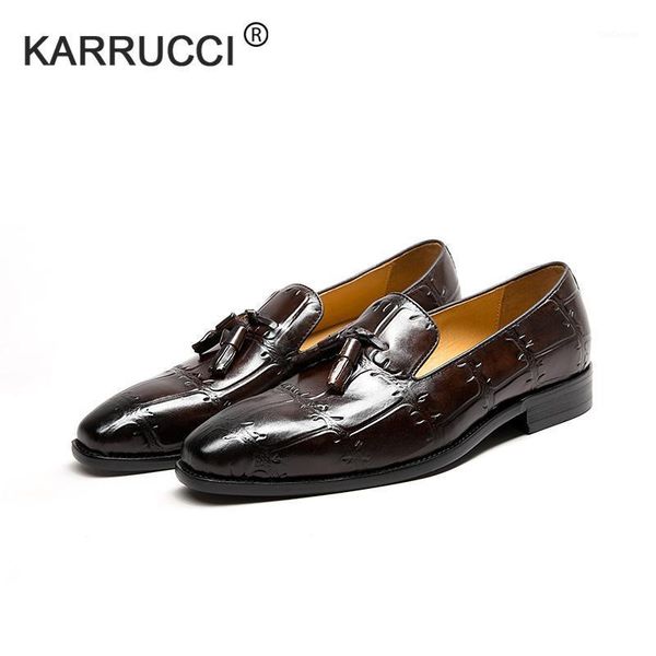 

mens street fashion tassel loafers genuine leather brown formal shoes party wedding men dress casual footwear1, Black