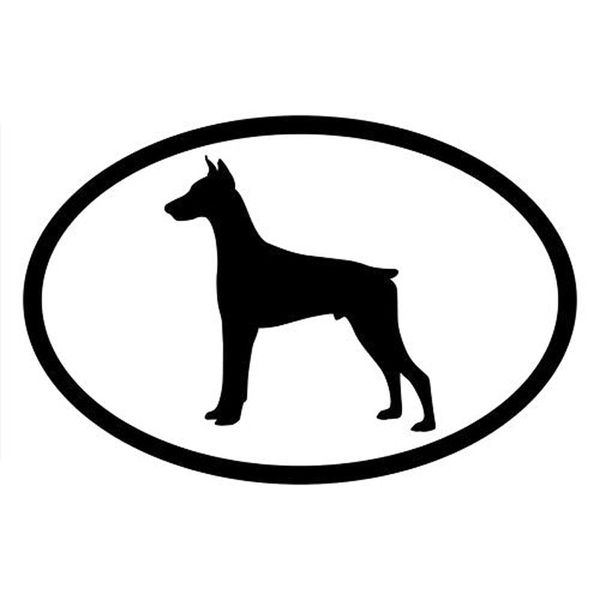 

15.2*10.2cm doberman pinscher oval funny dog car body decoration stickers personalized cartoon accessories c6-1504