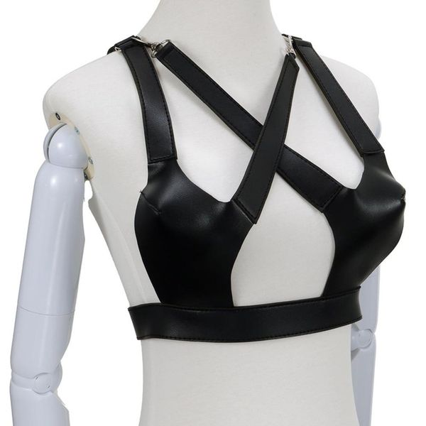 

sm corset products leather bra cosplay dance role play toys, Black;white