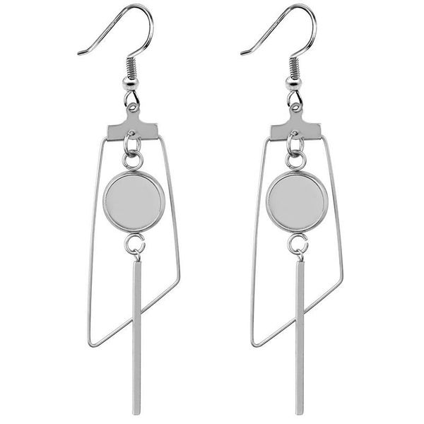 

6pcs stainless steel earring hooks fit 6mm 8mm 10mm 12mm cabochon earring base settings blank earrings bezel trays diy findings h jllllw, Black