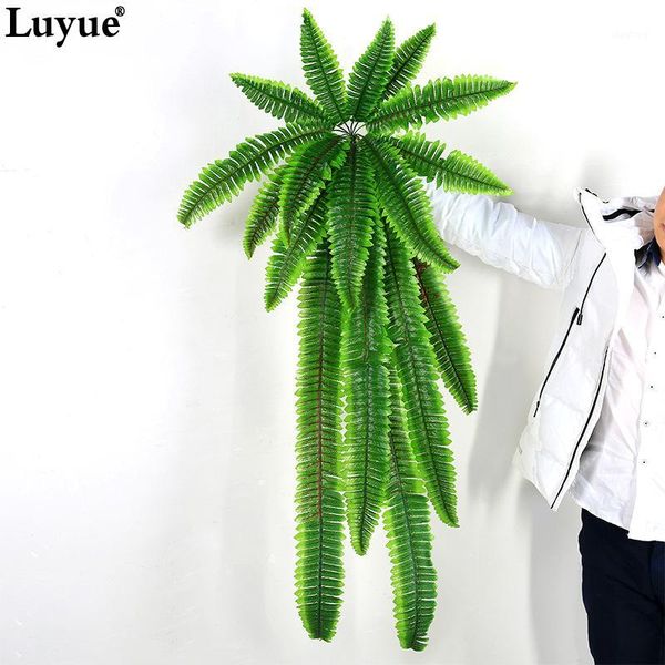 

luyue 110cm plant grass green artificial plants leaf hanging vine fern leaves flower decorative grass persian wedding&home decor1