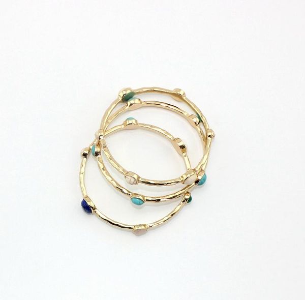

paved 6 stone trendy symmetrical charm chunky bangles for women, Black