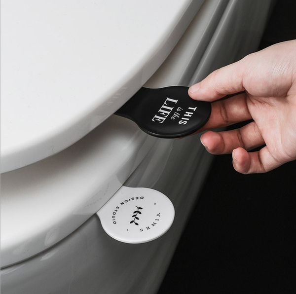 

nordic style toilet seat cover lifter flush handle clean and hygienic no direct contact with the lid practical bathroom toilet accessories