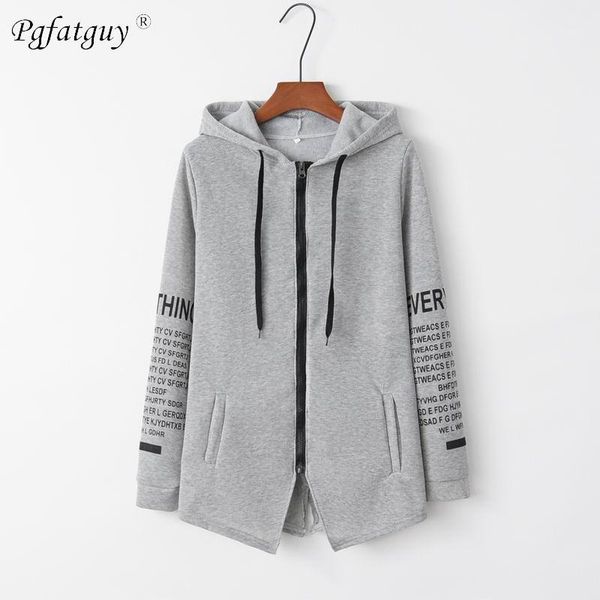 

women graffiti letter print jackets 2019 new autumn oversized hooded sweatshirt zipper hoodies plus size coat female sweat femme1, Black