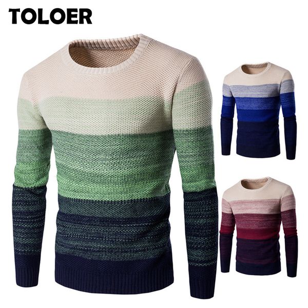 

winter sweater men 2020 casual knitted soft cotton o-neck sweaters pullover men's autumn new fashion striped sweater coat male, White;black