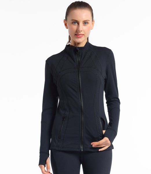 

women's workout yoga jacket full zip running track jacket, Black;brown